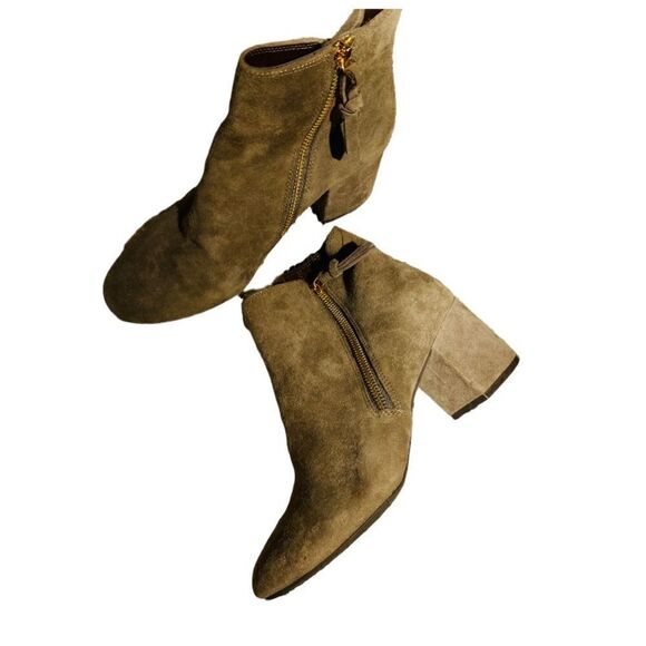 Cole Haan suede leather booties with double zippers Sz 7.5 - Picture 1 of 5